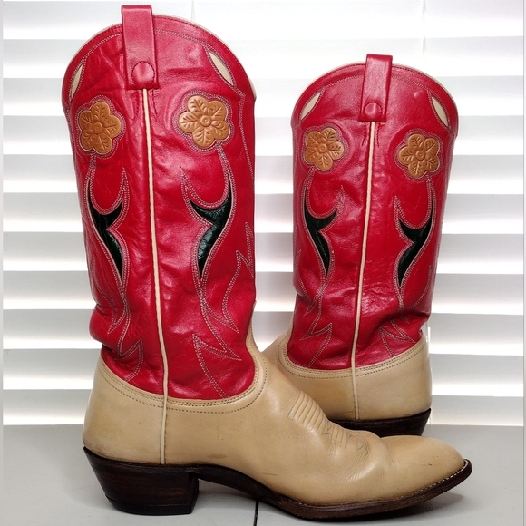 Ralph Lauren Selene Rare Vintage Leather Rodeo Cowgirl Western Heeled Boots Sz 9 - Picture 8 of 16